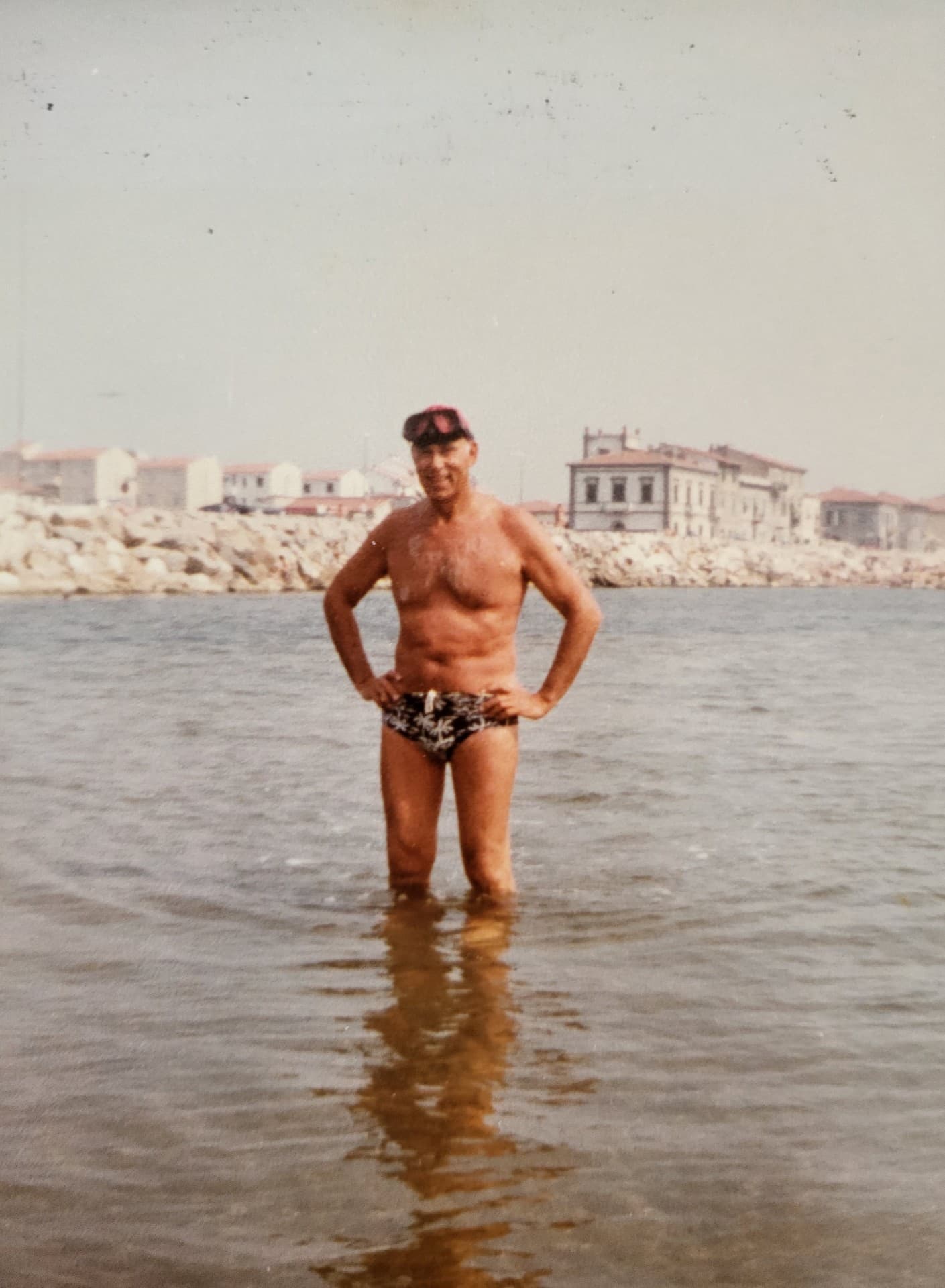 Bathing in the Mediterranean in Marina di Pisa circa 1980s