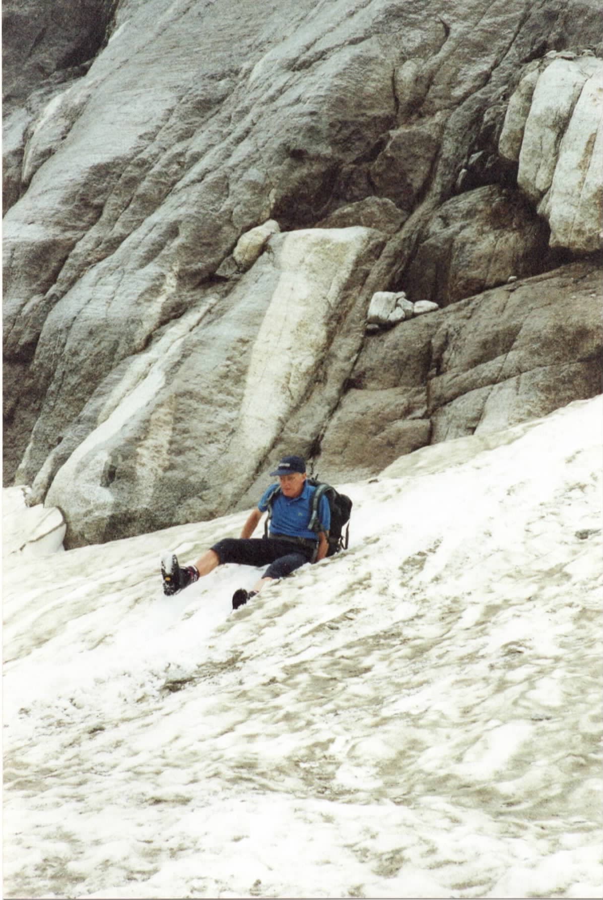 Atterrissage en bas des échelles de la Mer de Glace en l'an 2000